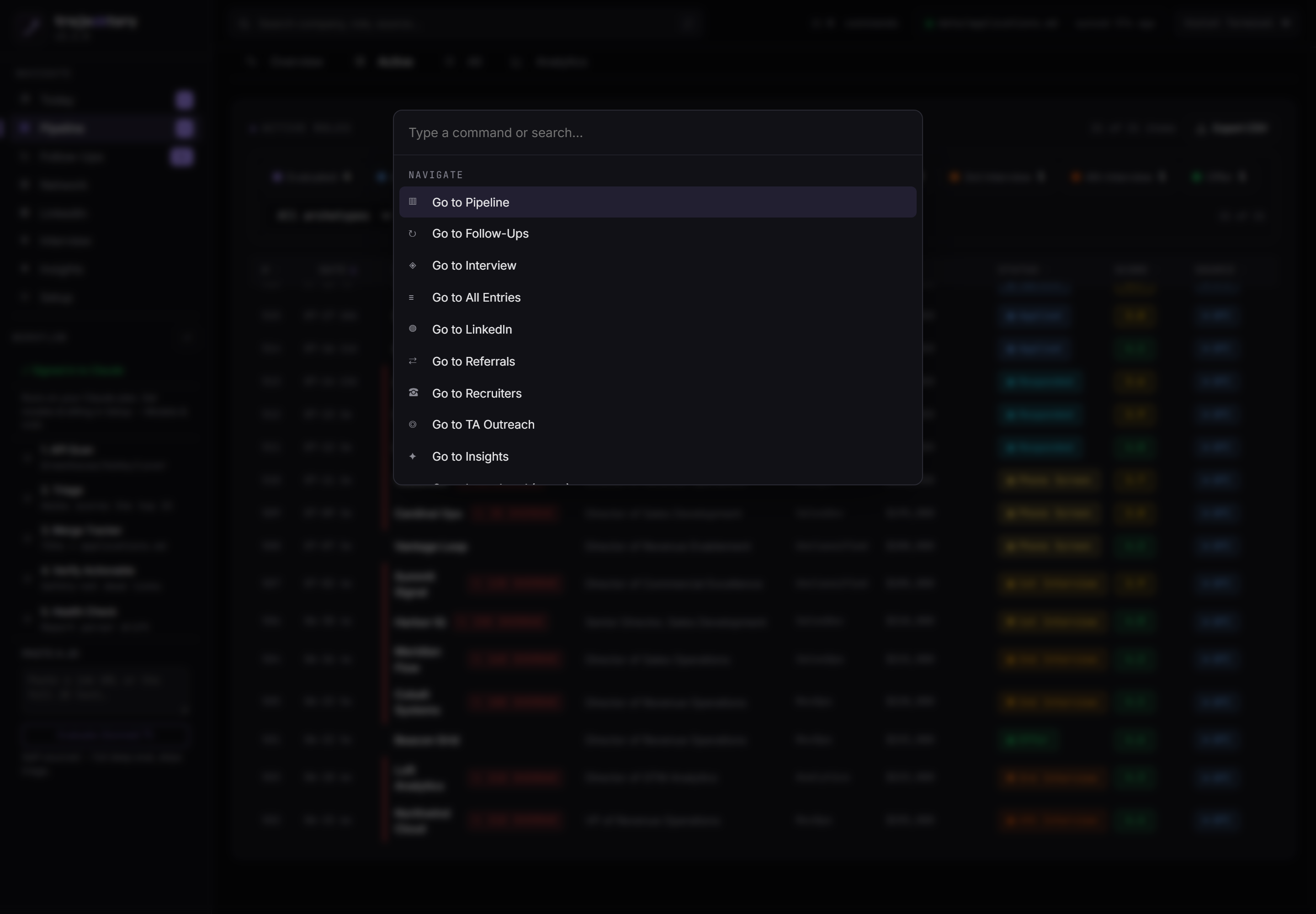 Command palette