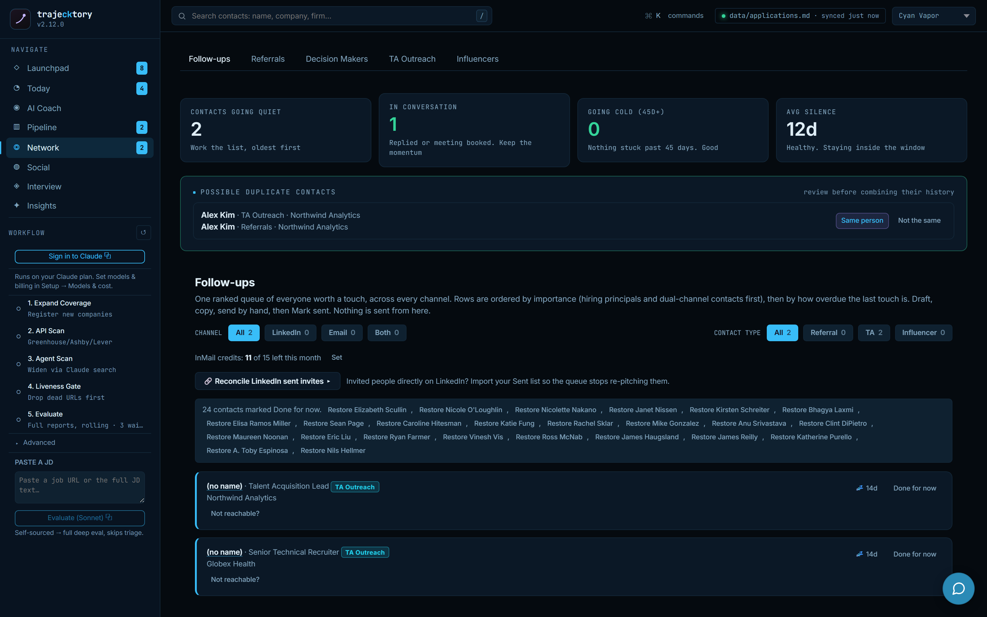 Possible duplicate contact merge