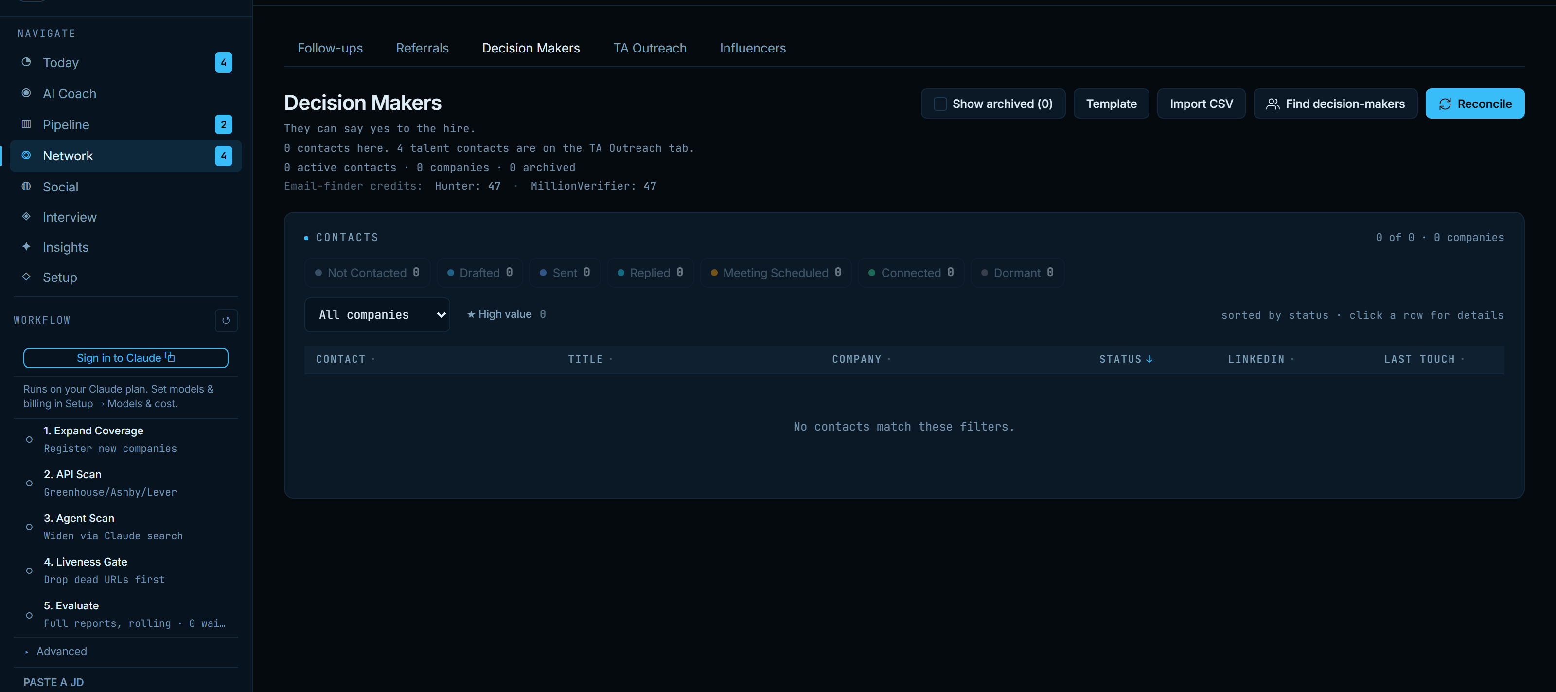 Contact reconciliation preview