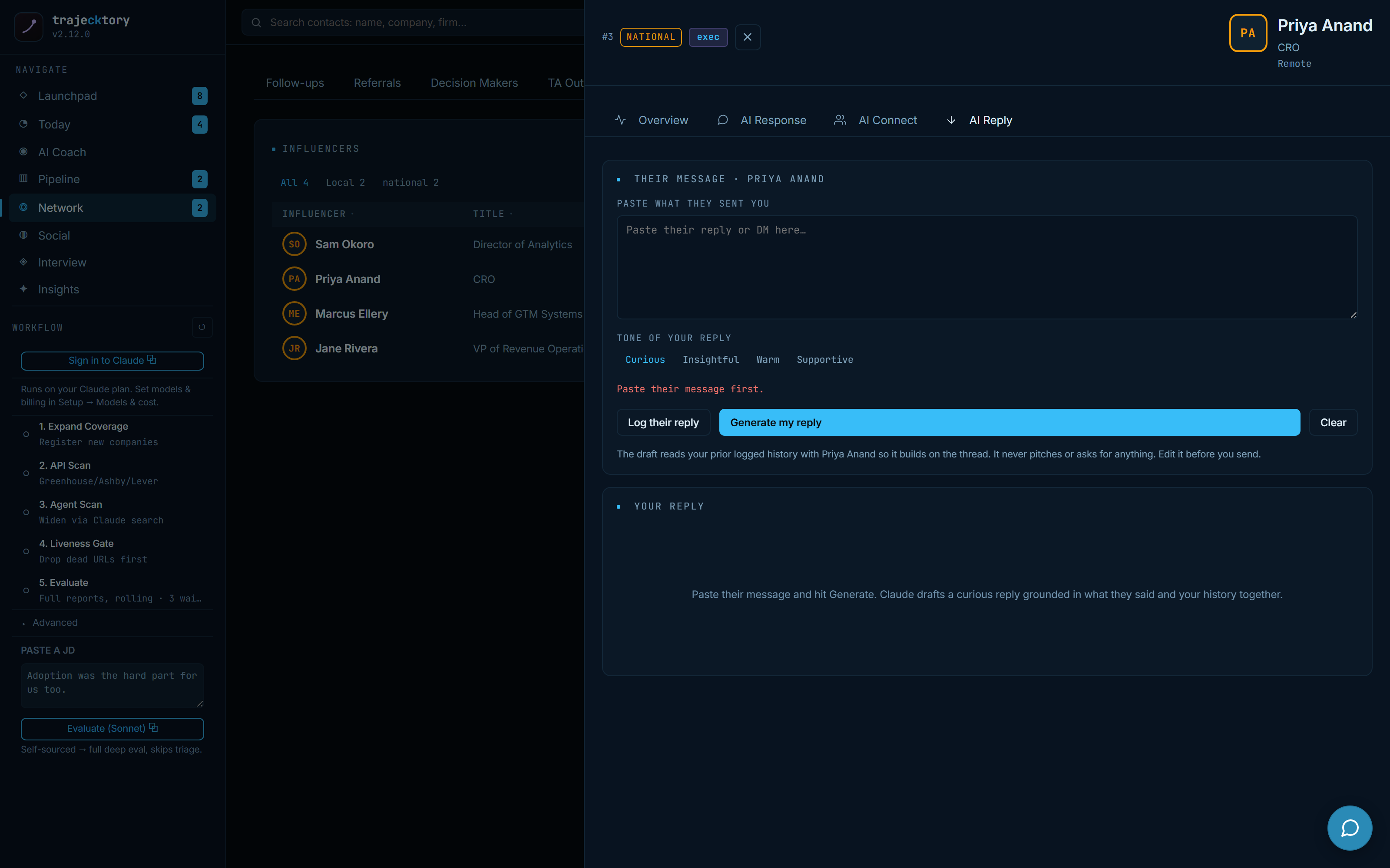 AI reply grounded in prior history