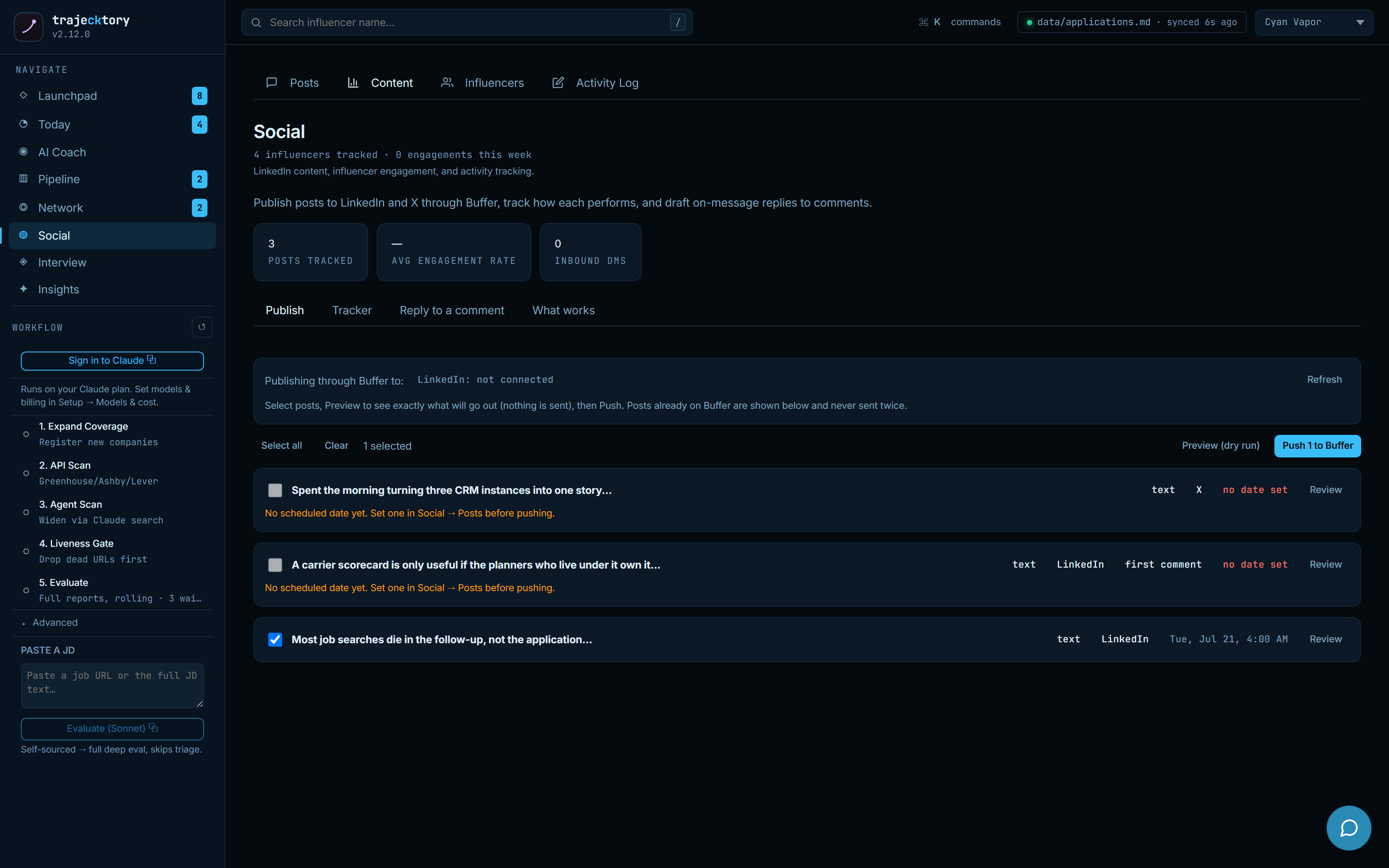Buffer dry-run publish preview